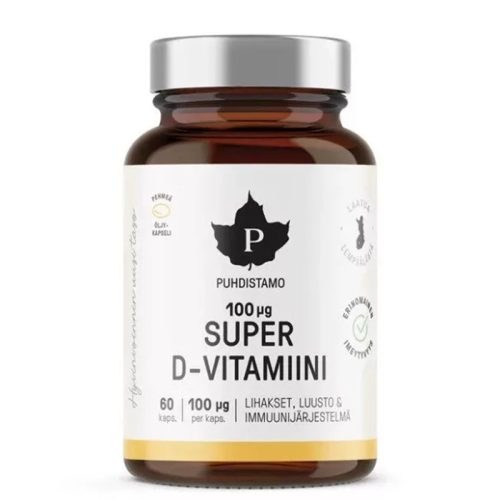 PUHDISTAMO SUPER D-VITAMIN 100 μg 60 KAPSZ.