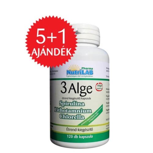 NutriLAB 3 Alge vega kapszula 120db - 5+1 AJÁNDÉK