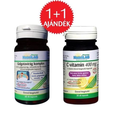 NutriLAB Golgotavirág komplex vega kapszula 60db + AJÁNDÉK NUTRILAB C-VITAMIN 400 mg KAPSZULA (30 db)