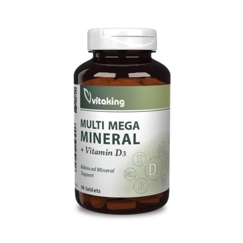 Vitaking Multi Mega Mineral ásványi anyag komplex + D3 vitamin - 90 tabletta