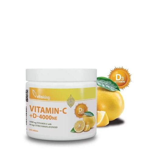 Vitaking C-Vitamin 1000 + D-Vitamin 4000 komplex  - 200 tabletta